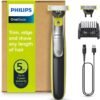 Philips OneBlade 360 Hybrid Face - Electric Beard Trimmer and Shaver, with 360 Blade Innovation, 2X 360 Blade for face, 5in1 Adjustable Comb, (Model QP2734/30)