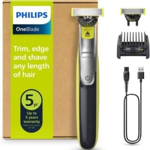 Philips OneBlade 360 Hybrid Face - Electric Beard Trimmer and Shaver, with 360 Blade Innovation, 2X 360 Blade for face, 5in1 Adjustable Comb, (Model QP2734/30)
