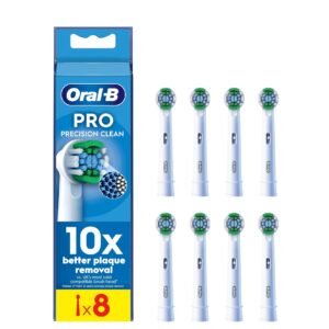 Oral-B Pro Precision Clean Electric Toothbrush Head, X-Shape and Angled Bristles for Deeper Plaque Removal, Pack of 8
