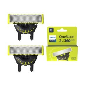 Philips OneBlade Original 360 Blade Heads, Compatible with All OneBlade and Pro Electric Shaver & Trimmers, Original from Philips, 2X One Blade, 8-Month Supply (QP420/60)