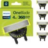 Philips OneBlade Original 360 Blade Heads, Compatible with all OneBlade and Pro Electric Shaver & Trimmers, Original from Philips, 4x One Blade