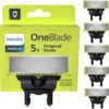 Philips OneBlade 5 Stainless Steel Original Replacement Blades Compatible with all OneBlade Electric Razors (model QP250/50)